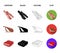 Bacon, jamon, pork ribs, fried cutlets. Meat set collection icons in cartoon,black,outline,flat style vector symbol