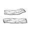 Bacon Pieces. Hand Drawn Sketch Pork Meat Vector Illustration. Natural Food Doodle Isolated