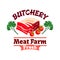 Bacon or pork meat label for butcher shop design