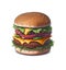 bacon sandwich elements hamburger Appetizing colors Ham and Cheese breakfast Starter Meal