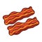 Bacon strips. Meat food illustration