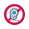 Bacteria allergy line color icon. Anti bacteria symbol and protection infection. Sign for web page, mobile app, button, logo