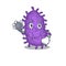 Bacteria bacilli in doctor cartoon character with tools
