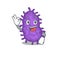 Bacteria bacilli mascot design style with an Okay gesture finger