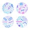 Bacteria cells set composition. Vector illustration.