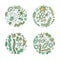Bacteria cells sets. Vector illustration.