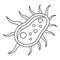 Bacteria centipede icon, outline style