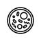 Bacteria, germ glass, lens line flat vector icon