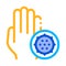 Bacteria Germ And Hand Vector Sign Thin Line Icon