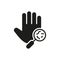 Bacteria, Germs, Microbes and Bacilli on Dirty Hand Palm Silhouette Icon. Magnifier and Human Hand with Virus and