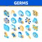 Bacteria Germs Vector Isometric Icons Set