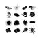 Bacteria glyph vector icons set