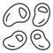 Bacteria or Microbes vector concept thin line icon