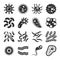 Bacteria Microbes Viruses Icons Set