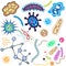 Bacteria, microorganism and virus cells isolated