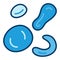 Bacteria Microorganisms vector concept blue icon or symbol