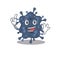 Bacteria neisseria mascot character design with one finger gesture