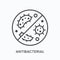 Bacteria and other pathogen icon. Vector outline illustration virus prohibition. Antibacterial pictogram