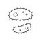 Bacteria, probiotic and virus line icon. Microbe, germ, cell, caviar, petri dish, immune system, medical pills or