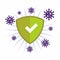 Bacteria Protection logo vector. Coronavirus outbreak Stop virus.  shield covid protect vector eps