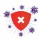 Bacteria Protection logo vector. Coronavirus outbreak Stop virus.  shield covid protect vector eps