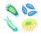 Bacteria Set Different Germs Vector Illustration