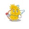 Bacteria spirilla in cupid cartoon character with arrow and wings