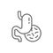 Bacteria in the stomach, infection line icon.