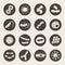 Bacteria types vector icon set