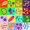 Bacteria virus microscopic isolated microbes icon human microbiology organism and medicine infection biology illness