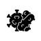 Bacteria and viruses black glyph icon