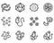 Bacteria and viruses line vector doodle simple icon set