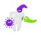 Bacterias and viruses around tooth. Stomatology. Dental medicine. Hygiene medical concept. Vector illustration on white