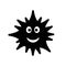 Bacterium virus medical icon. black isolated
