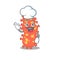 Bacteroides chef cartoon design style wearing white hat