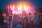 BAD AIBLING, GERMANY: girl in front of a stage on a festival in Mai 2017