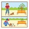 Bad behavior of teenagers. The boy stepped on the cat\\\'s tail. But when he was little boy, he loved cats. Why did he become