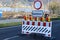 Bad Breisig, Germany - 02 04 2021: Road blocked because of the flood: Hochwasser