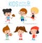 Bad Child Behavior,bad kids,bad boy,bad girl, children bad, The evil of child on white background,.child Bullies, kid jump kick