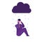 Bad day, Depressed concept, businessman character weeping in the rain.