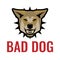 Bad dog poster vector illustration on white. Beware of dogs