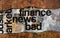 Bad finance news text on wall