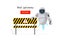 Bad gateway website page. Http error status code 502. Wrong internet result with oops worried robot character banner