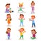 Bad and Good Kids Behavior and Habits Set, Cute Children in Different Situations Cartoon Style Vector Illustration