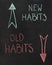 bad habits versus new habits. High quality photo