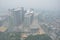 Bad Haze condition with low visibility in Petaling Jaya nearby Kuala Lumpur
