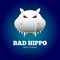 Bad hippo. Logo for sport team mascot.