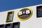 Bad Homburg, Germany - 07.03.2021, exterior view of a b and b hotel with hotel facade, colorful and company logo