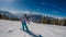 Bad Kleinkirchheim - A girl snowboarding with beautiful view