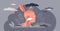 Bad mood vector illustration. Emotion expression flat tiny persons concept.